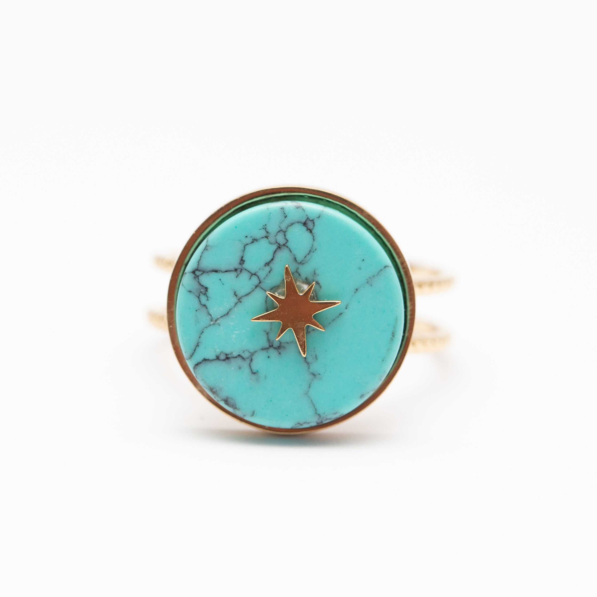 Bague Acier tendance - Pierre Naturelle