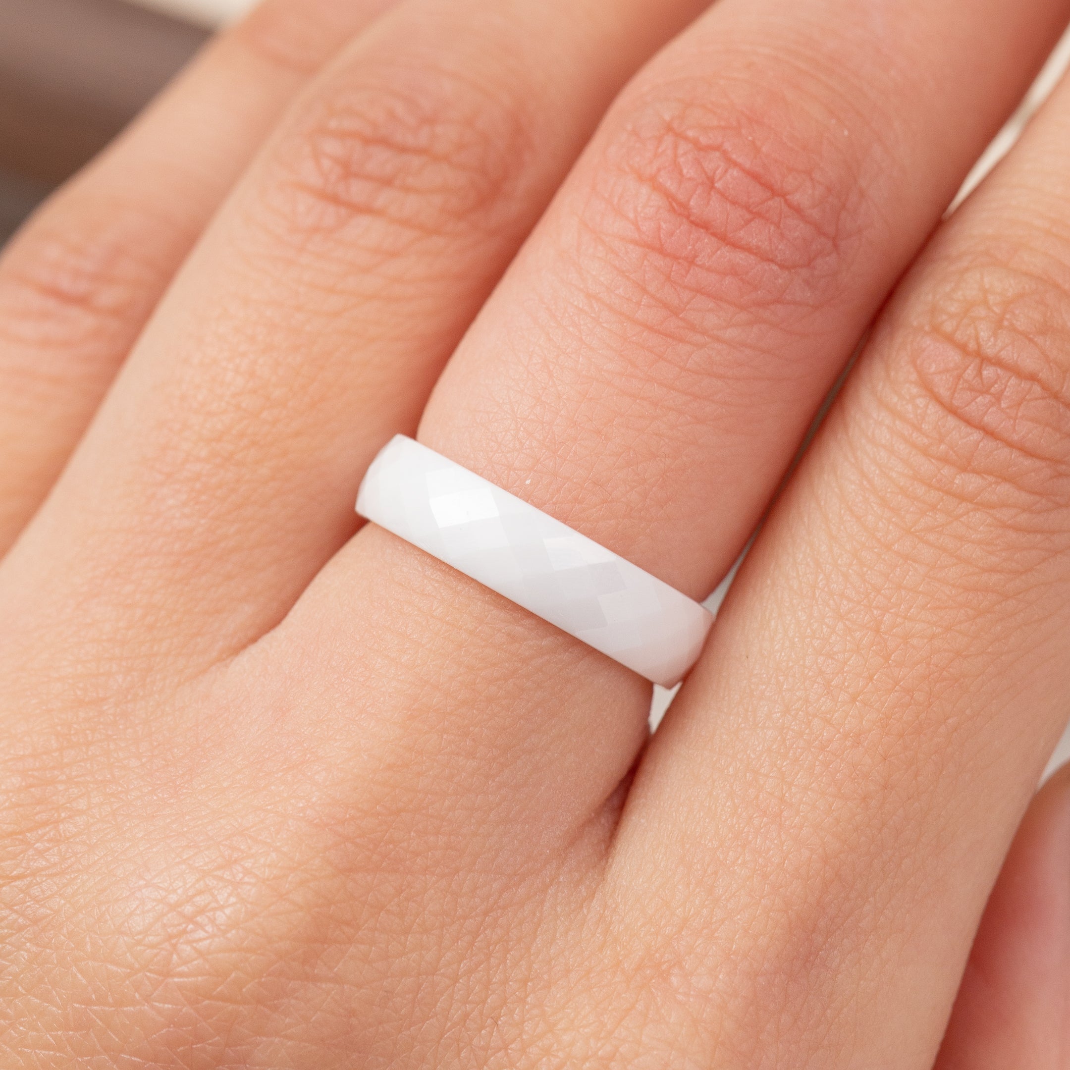 Bague en acier inoxydable garantie - Blanche