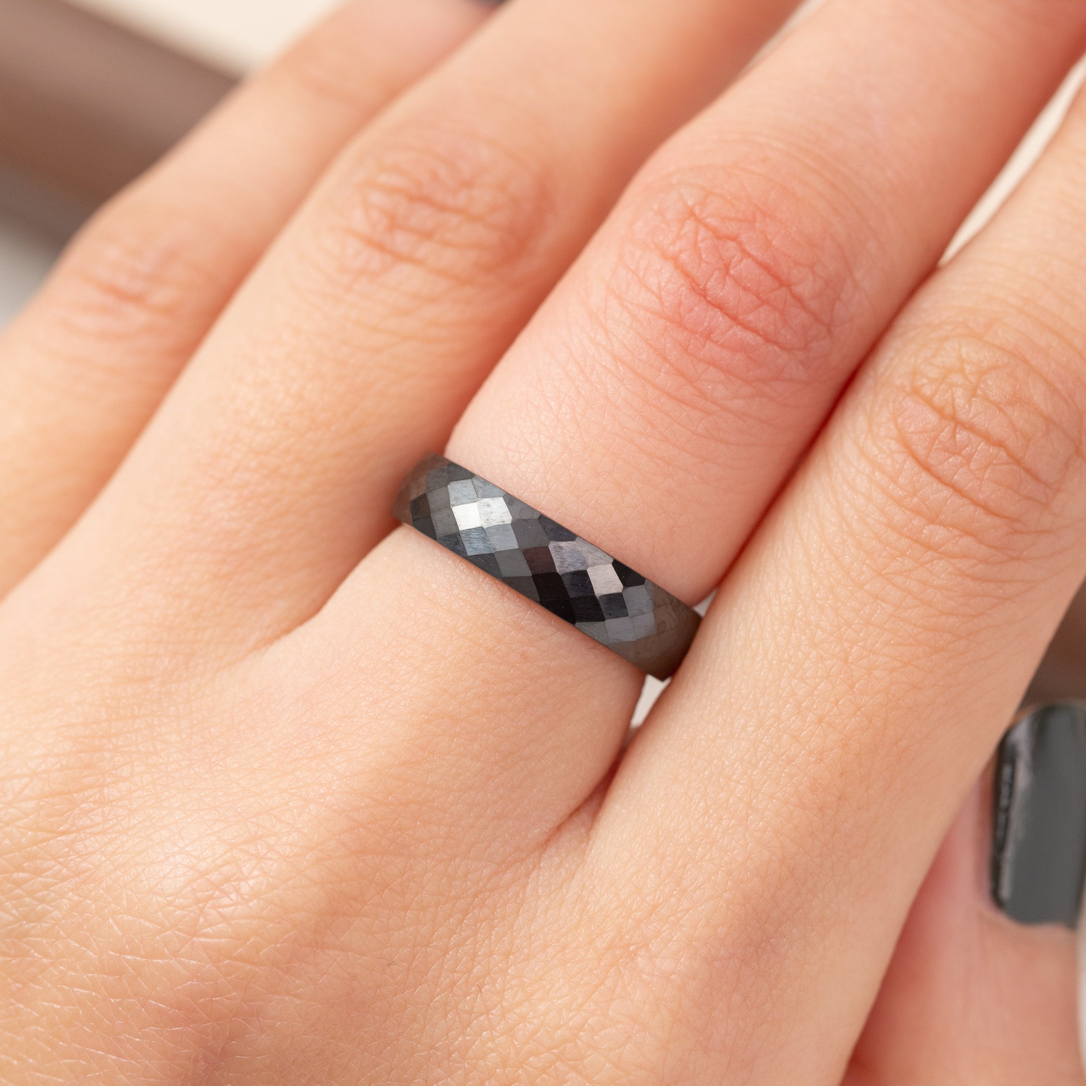 Bague en acier inoxydable garantie - Noire