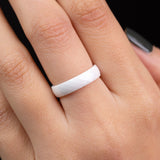 Bague en acier inoxydable garantie - Blanche