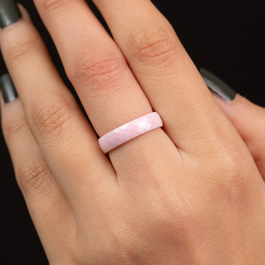 Bague en acier inoxydable garantie - Rose