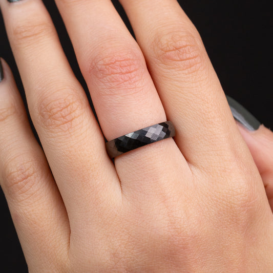 Bague en acier inoxydable garantie - Noire