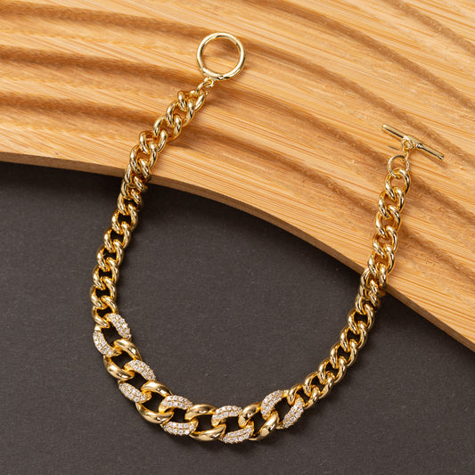 Gourmette 14K en Plaqué Or Xuping xp Pierres Zirconium