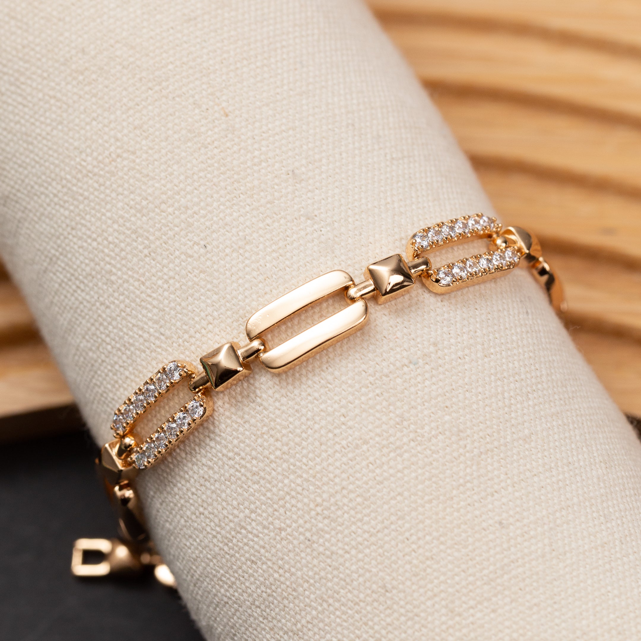 Gourmette 18K en Plaqué Or Xuping xp Pierres Zirconium