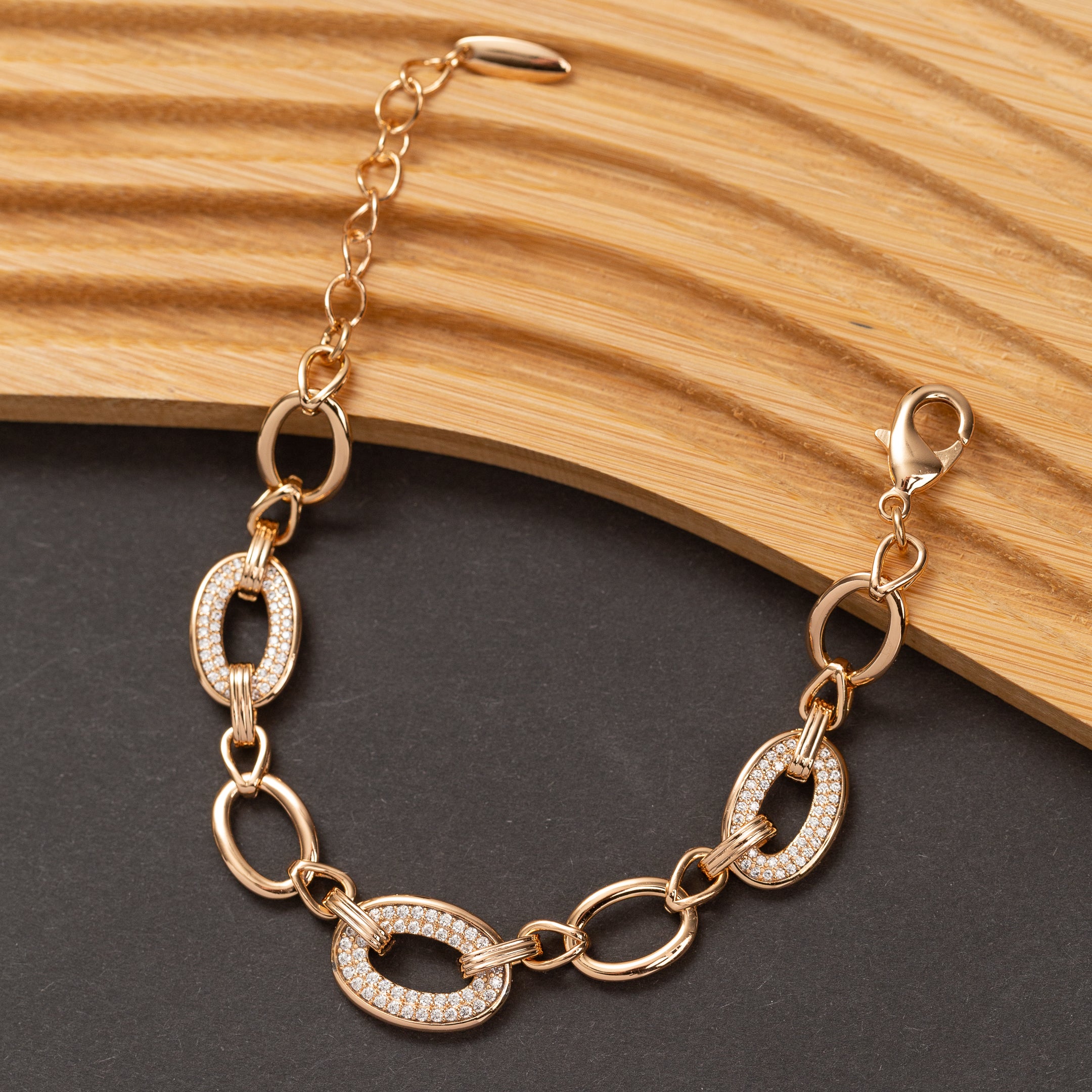 Gourmette 18K en Plaqué Or Xuping xp Pierres Zirconium