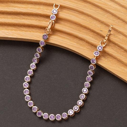Gourmette 18K en Plaqué Or Xuping xp Pierres Zirconium