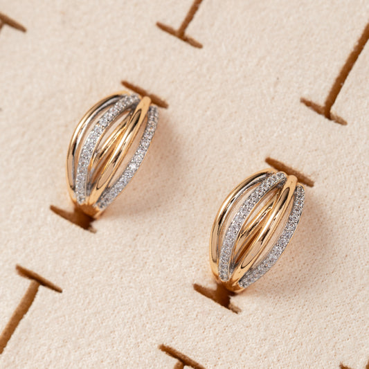 Boucles d'oreilles Plaqué Or ligne d'or
