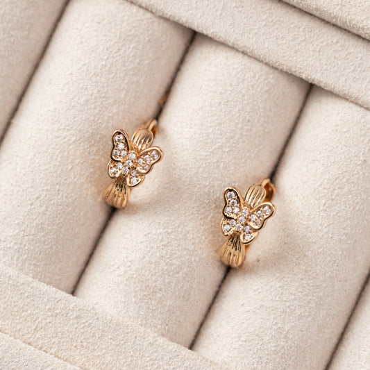 Boucles d'oreilles Plaqué Or Papillon