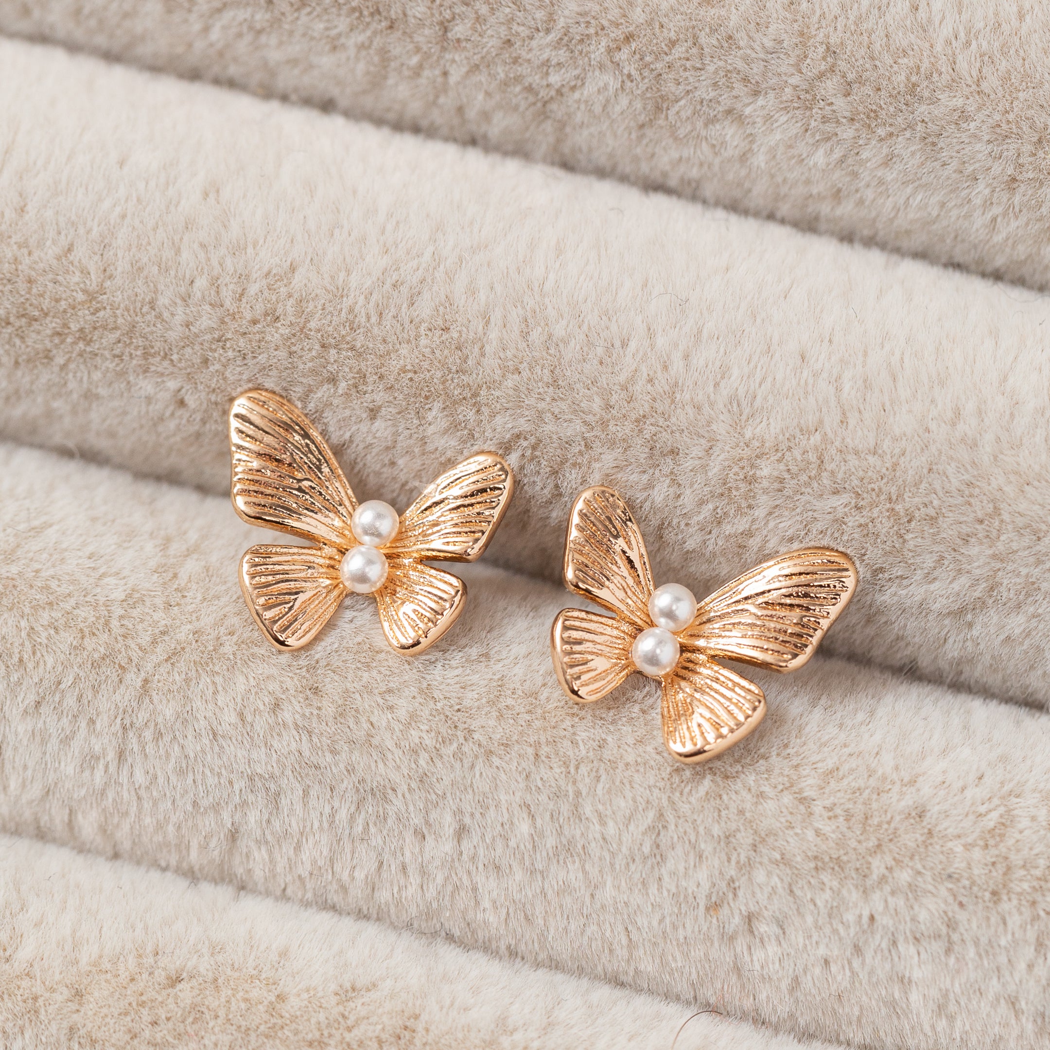 Boucles d'oreilles Plaqué Or Papillon