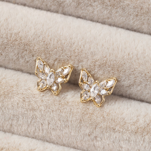 Boucles d'oreilles Plaqué Or Batterfly