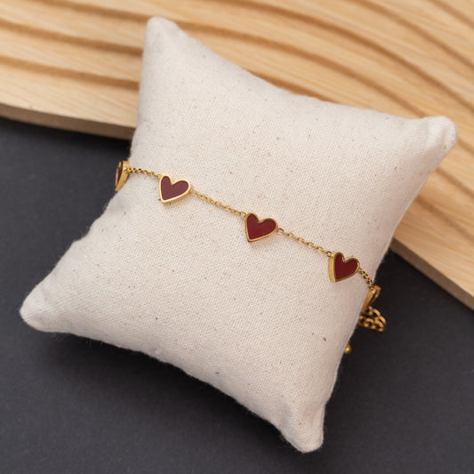 Gourmette HEARTS en acier inoxydable garantie