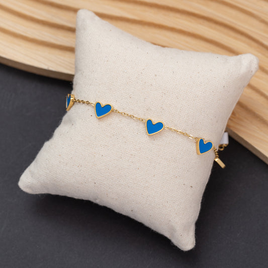 Gourmette HEARTS en acier inoxydable garantie