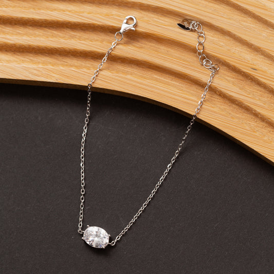 Gourmette Élégance en argent rhodié garantie