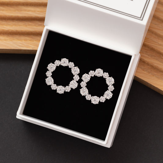 Boucles d'oreilles Élégance en argent rhodié garanties