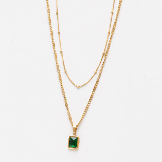 Collier en acier avec deux rangs de chaîne