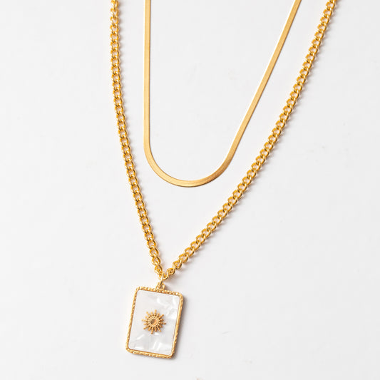 Collier en acier avec deux rangs de chaîne