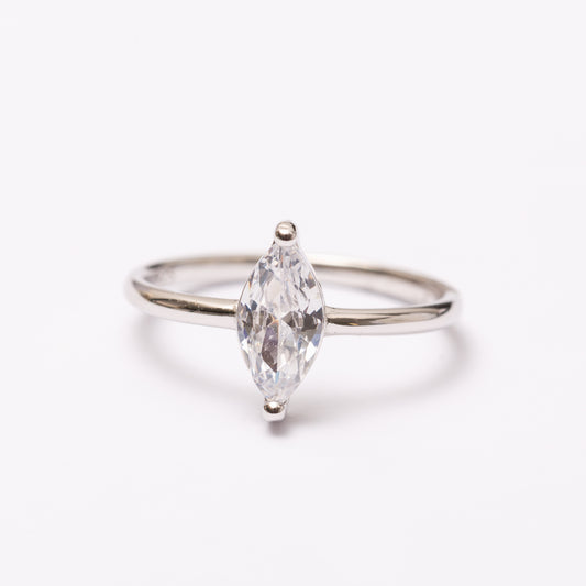 Bague Élégance en argent rhodié garantie