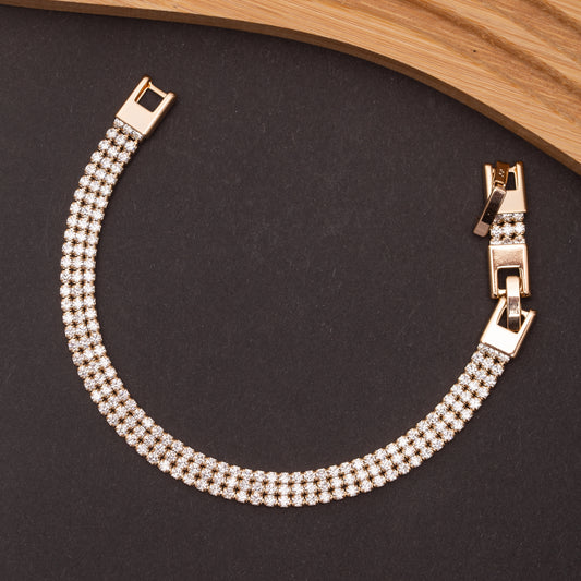 Gourmette Ligne Dorée en Plaqué Or 18 K