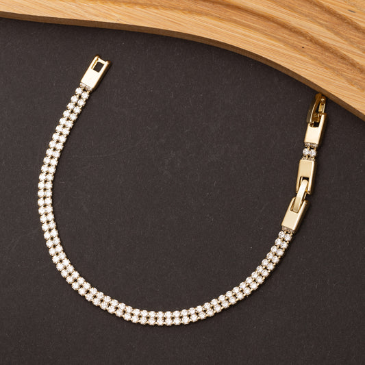 Gourmette Ligne Dorée en Plaqué Or 14 K