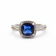 Bague argent Rhodié garanti new avec une pierre Blue