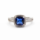 Bague argent Rhodié garanti new avec une pierre Blue