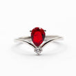 Bague argent Rhodié garanti new avec une pierre Rouge