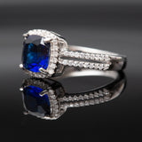 Bague argent Rhodié garanti new avec une pierre Blue