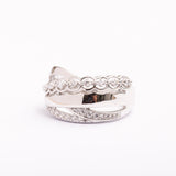 Bague Silver-Line en plaqué or avec une finition argentée