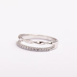 Bague Silver-Line en plaqué or avec une finition argentée