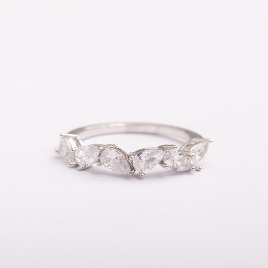 Bague Silver-Line en plaqué or avec une finition argentée