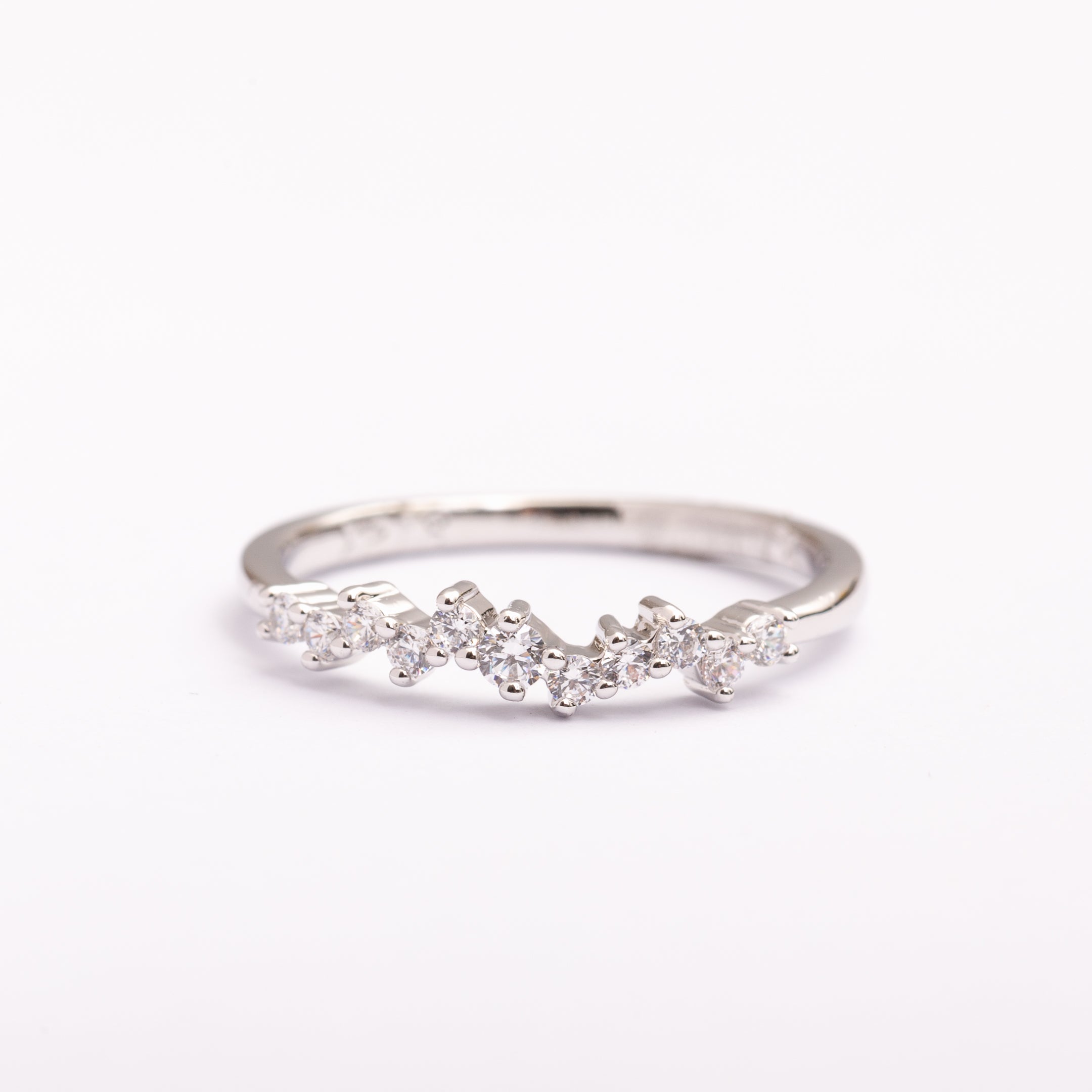 Bague Silver-Line en plaqué or avec une finition argentée