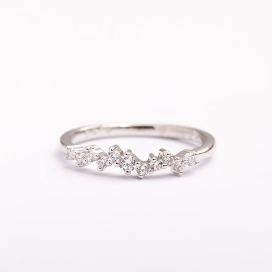 Bague Silver-Line en plaqué or avec une finition argentée