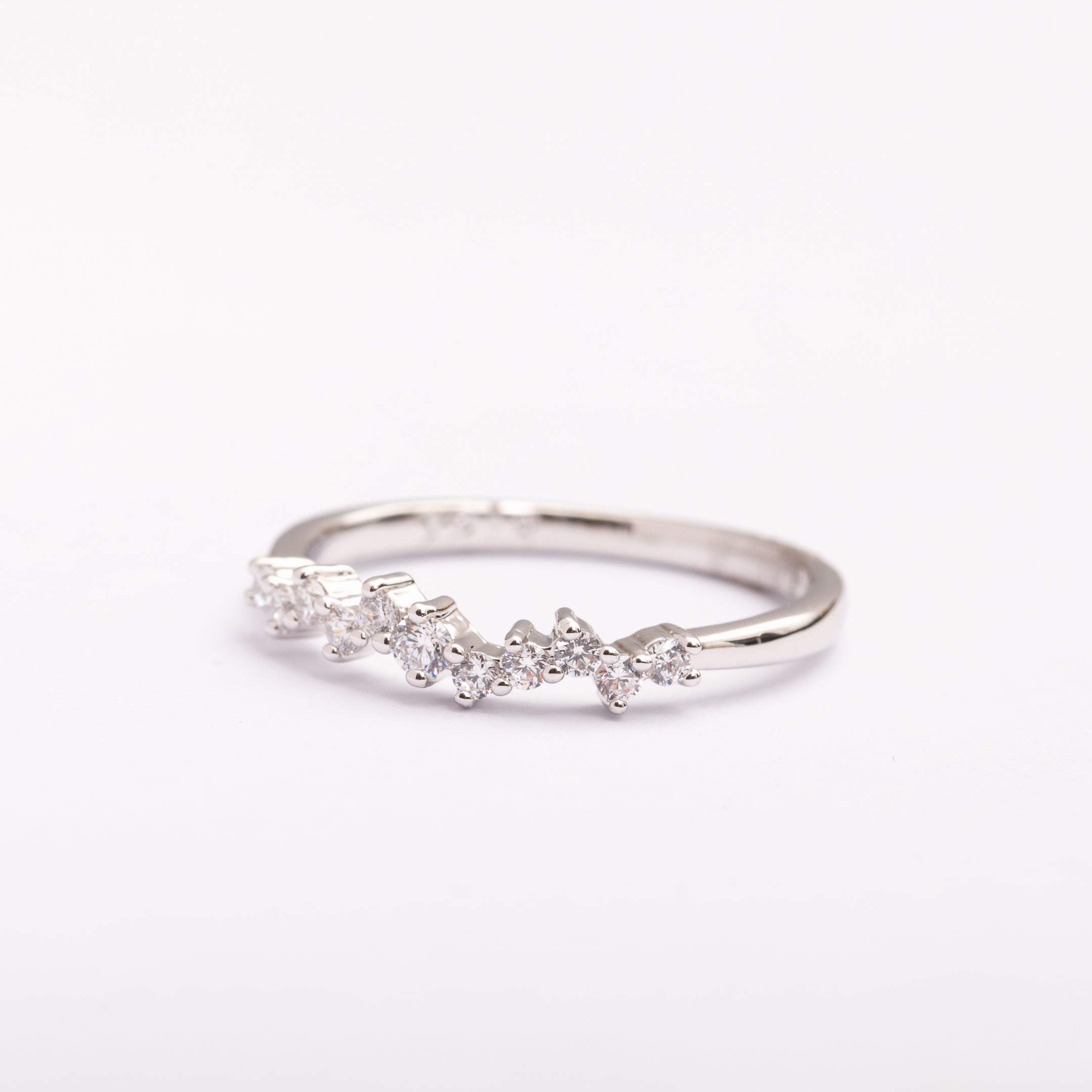 Bague Silver-Line en plaqué or avec une finition argentée