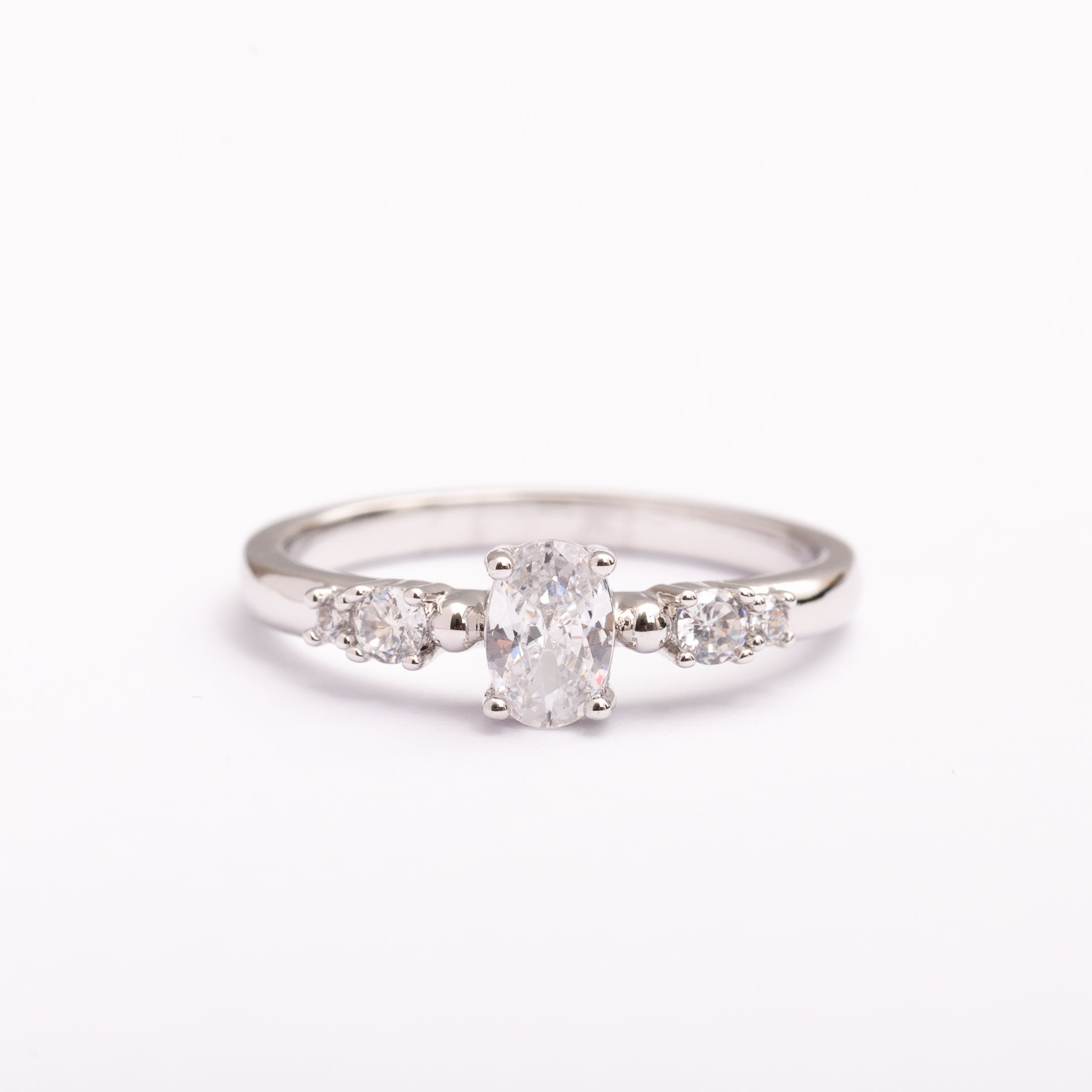 Bague Silver-Line en plaqué or avec une finition argentée