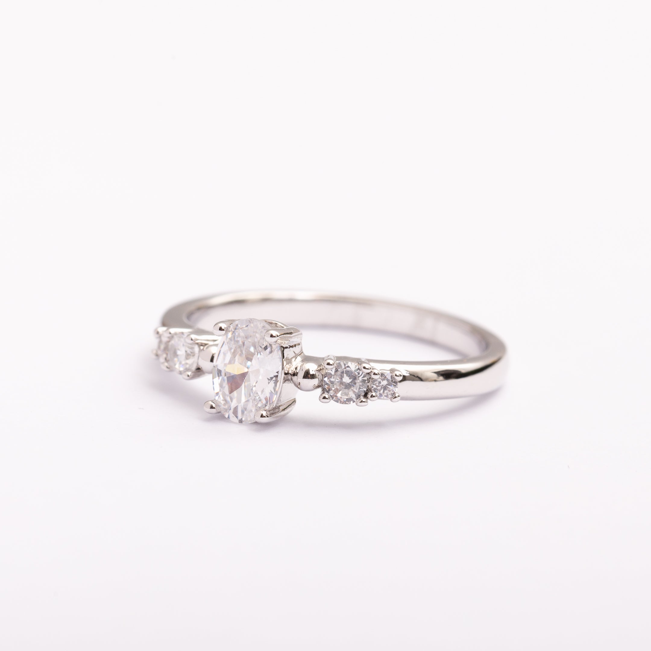 Bague Silver-Line en plaqué or avec une finition argentée