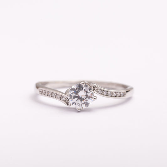 Bague Silver-Line en plaqué or avec une finition argentée