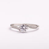 Bague Silver-Line en plaqué or avec une finition argentée