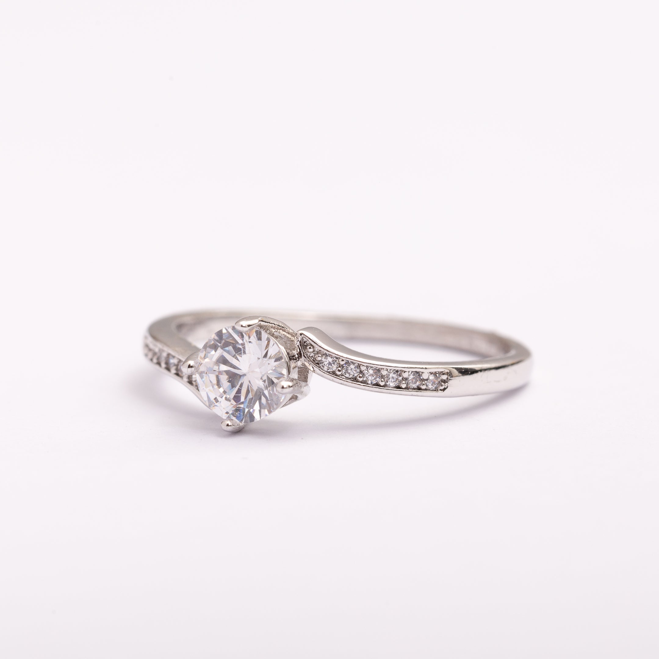 Bague Silver-Line en plaqué or avec une finition argentée