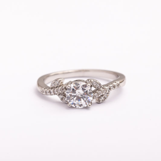Bague Silver-Line en plaqué or avec une finition argentée