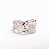 Bague Silver-Line en plaqué or avec une finition argentée