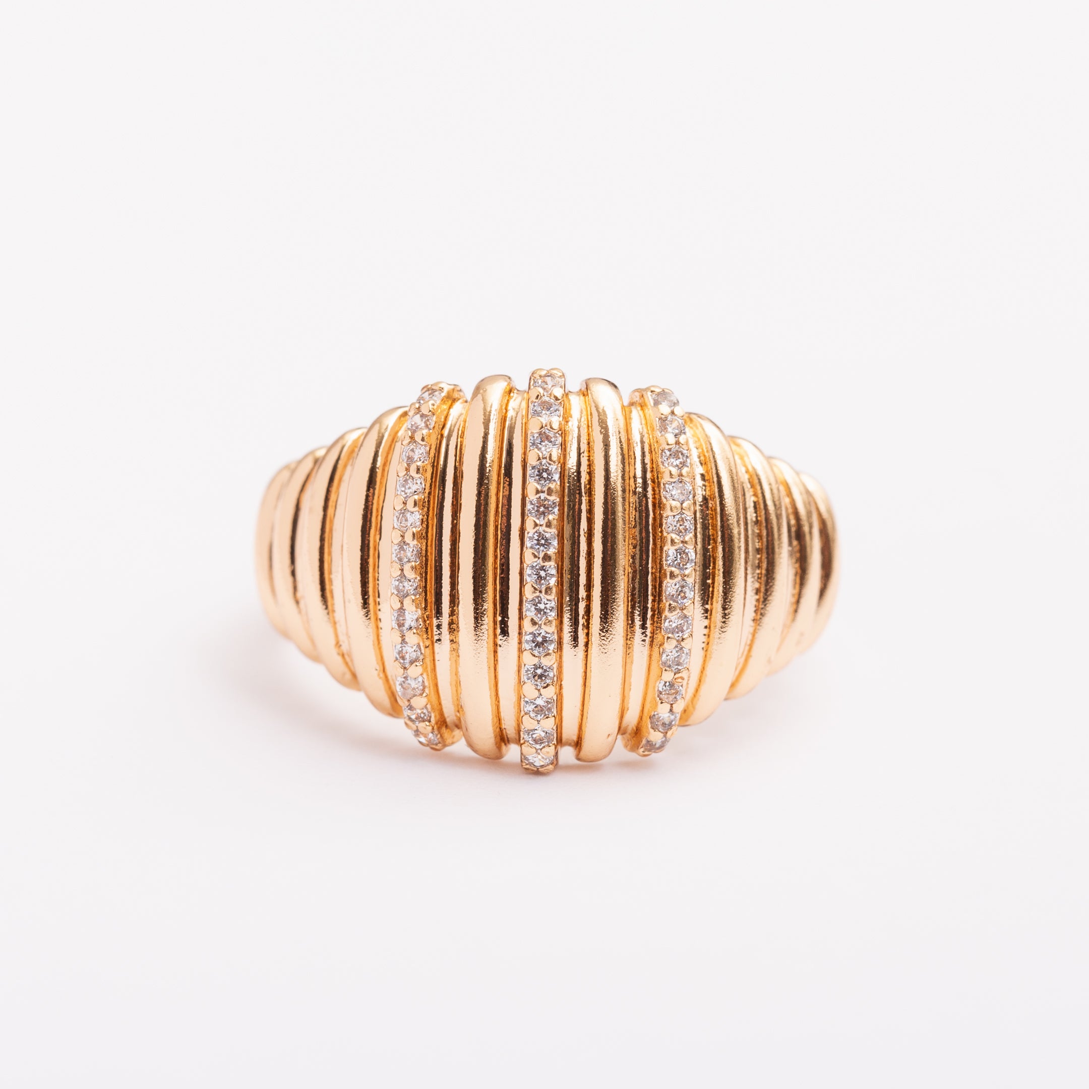 Bague Or-Line en plaqué or avec une finition dorée