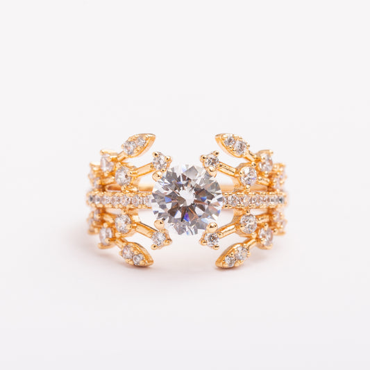 Bague Or-Line en plaqué or avec une finition dorée