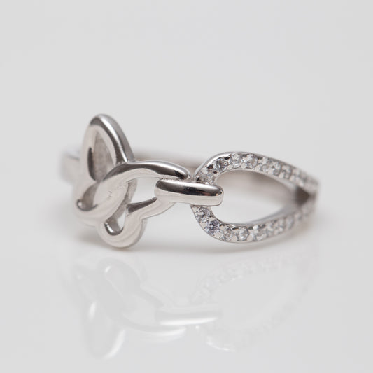 Bague Argent Rhodié Garanti tif papillon