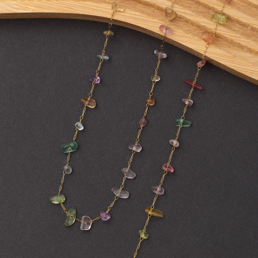 Ensemble 2 pièces en acier inoxydable garanti - Pierres naturelles Multicolore