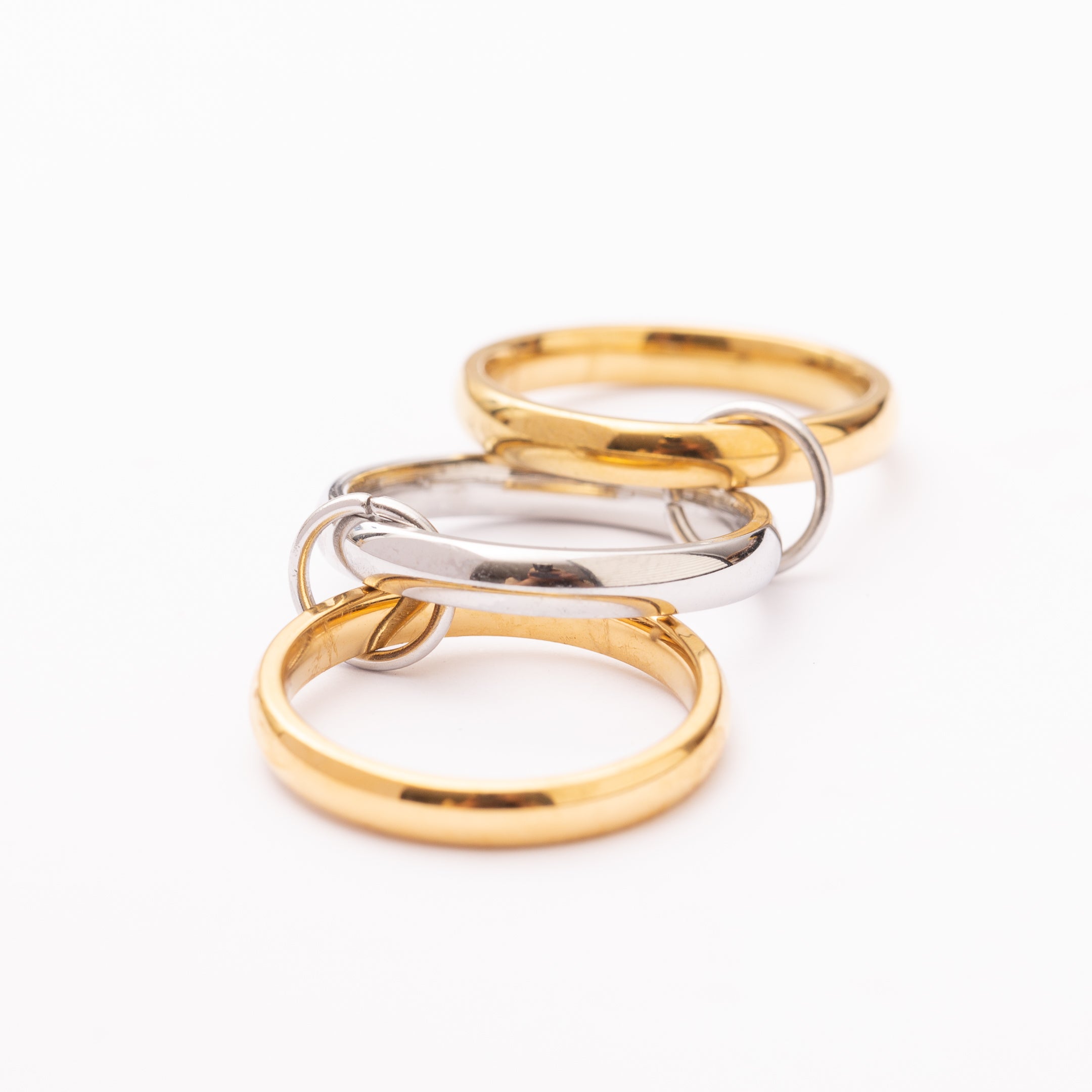 Bague Alliance Triplée en acier inoxydable garantie