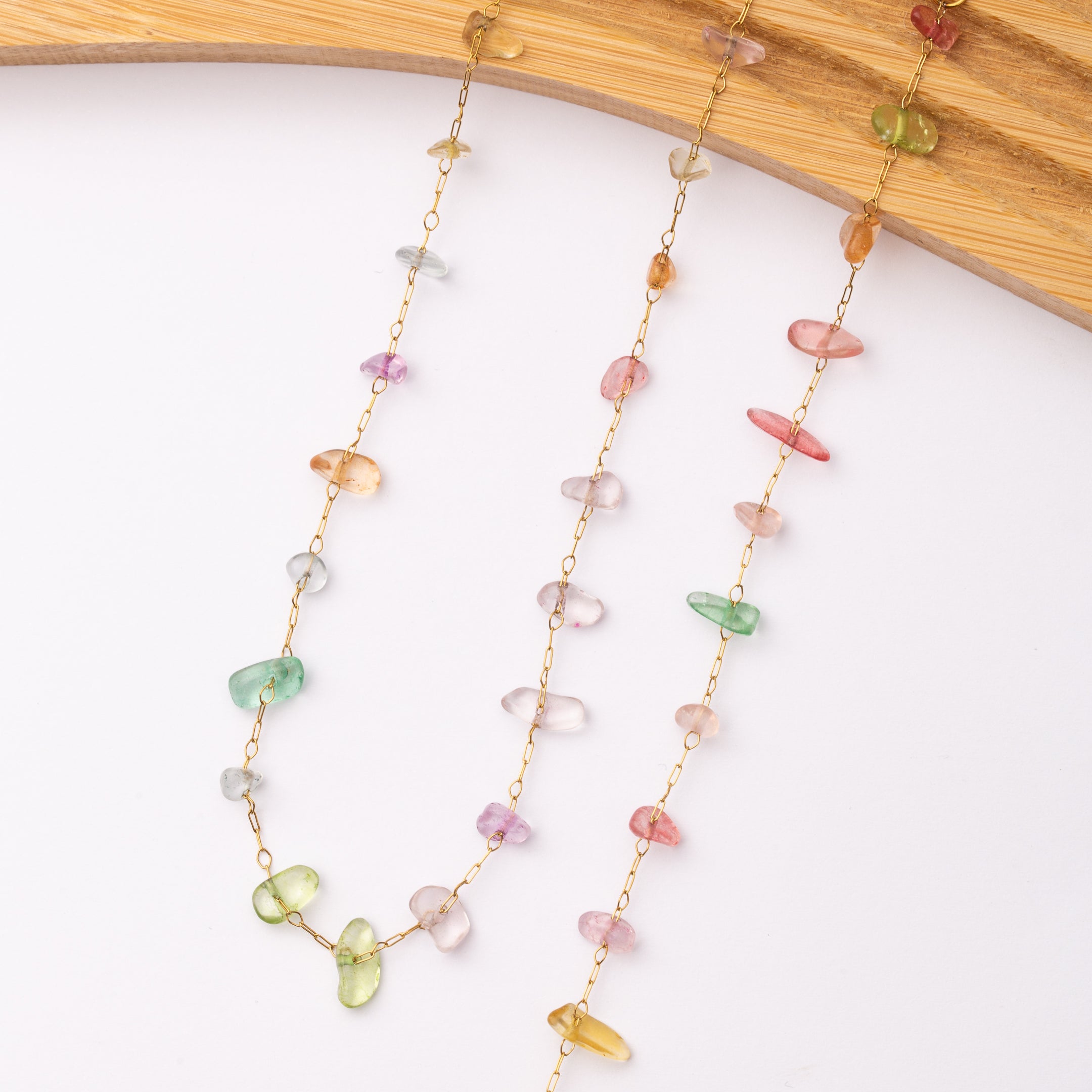 Ensemble 2 pièces en acier inoxydable garanti - Pierres naturelles Multicolore