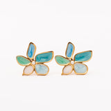 Boucles d'oreilles Flora Bleu en acier inoxydable garanties