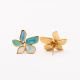 Boucles d'oreilles Flora Bleu en acier inoxydable garanties