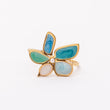 Bague Flora Bleu en acier inoxydable garantie