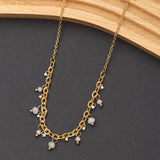 Collier Essence en acier inoxydable garanti - Pierre Jade et Cristal